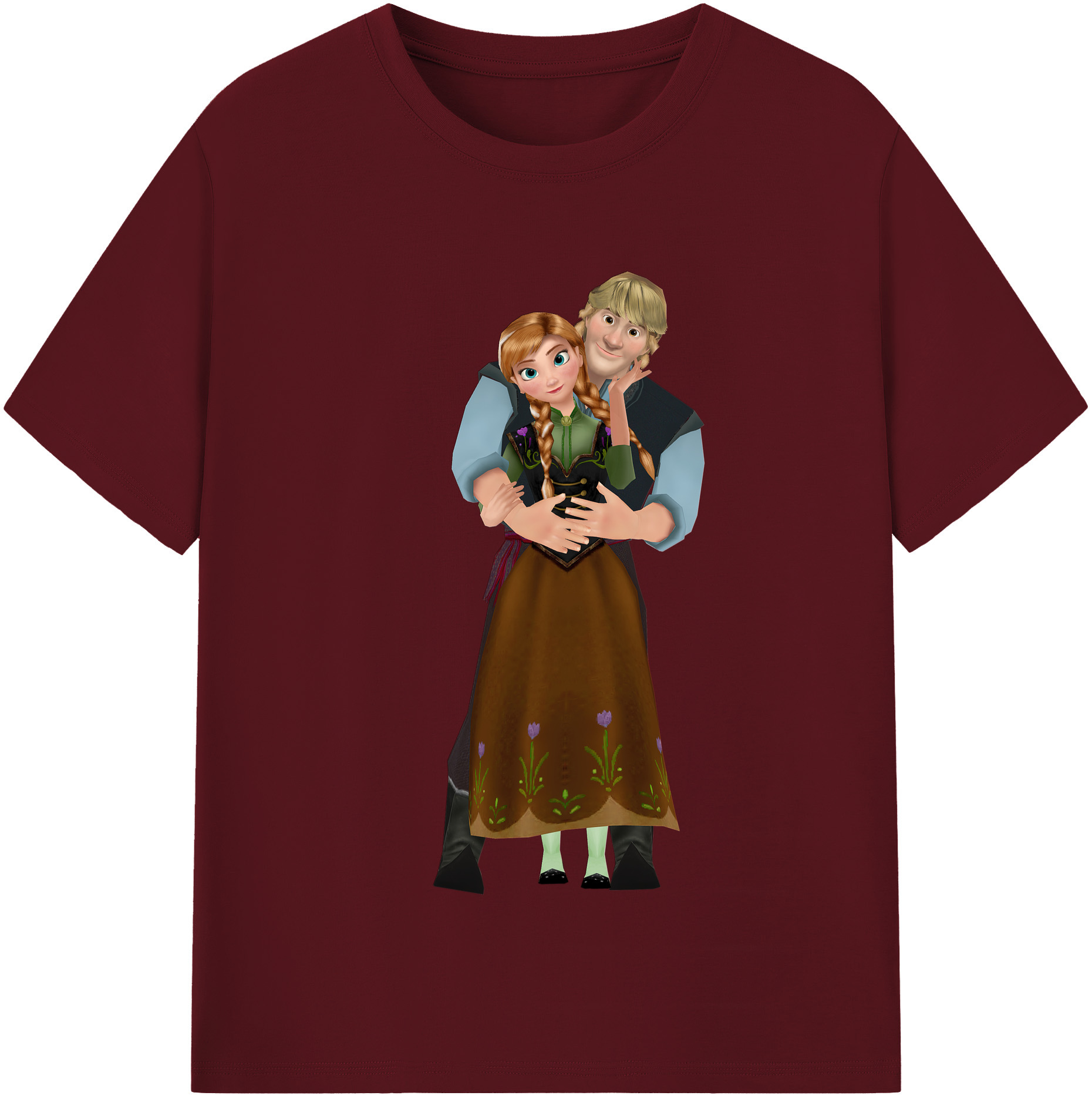 （画像用） アナと雪の女王 アンナ エルサ Frozen Anna Elsa 綿100％半袖Tシャツ（フロントプリント）
